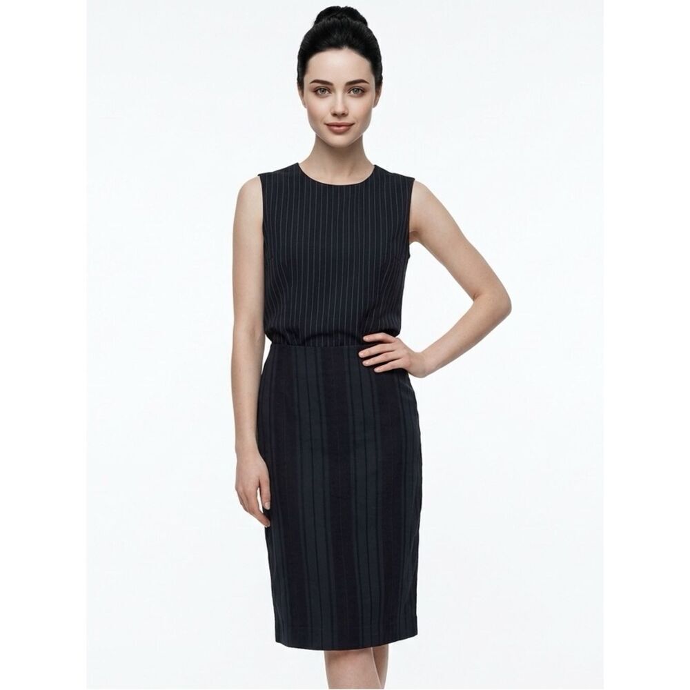 MARNI | Black Pencil Skirt Subtle Stripe Design Women’s Size 40 (US 8)